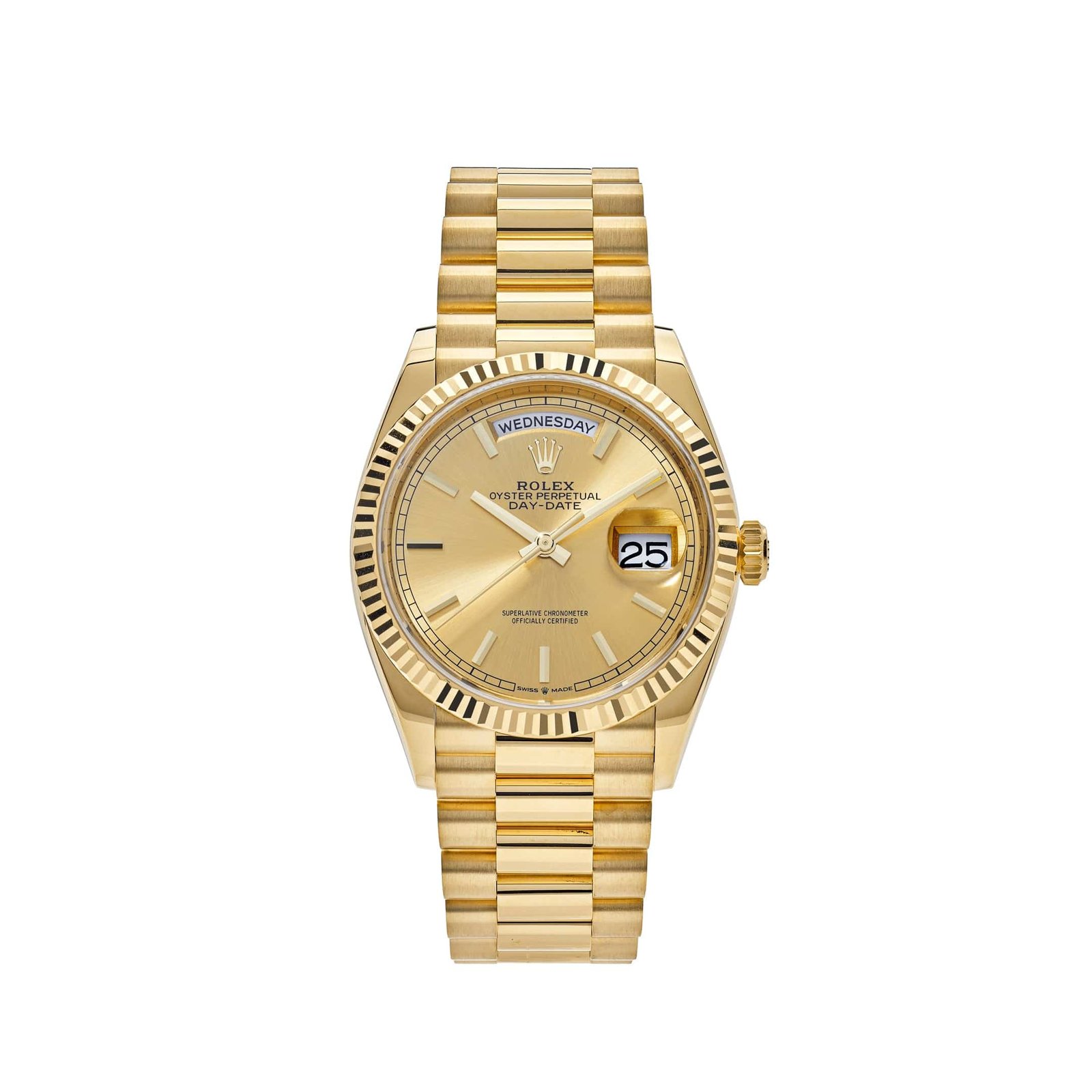 Yellow Gold Rolex Day-Date 36 Champagne Diamond